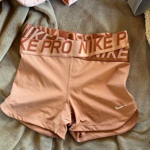 Peach Nike Pro Shorts